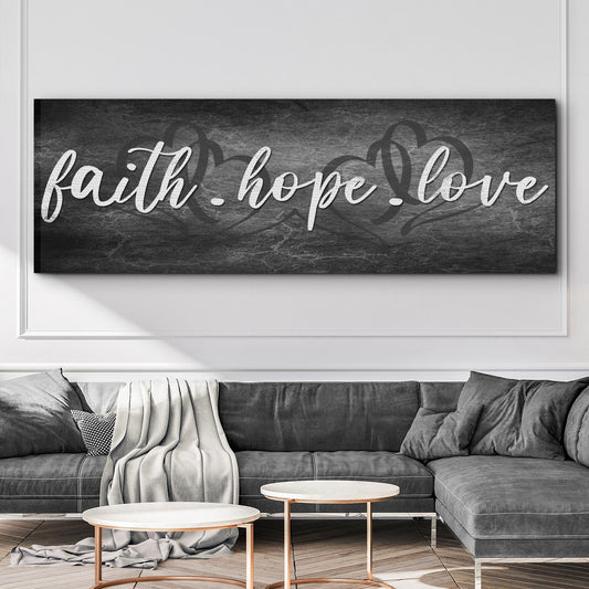 Faith, Hope, and Love Sign - Essential Christian Wall Art , Christian Home Decor, religious artwork