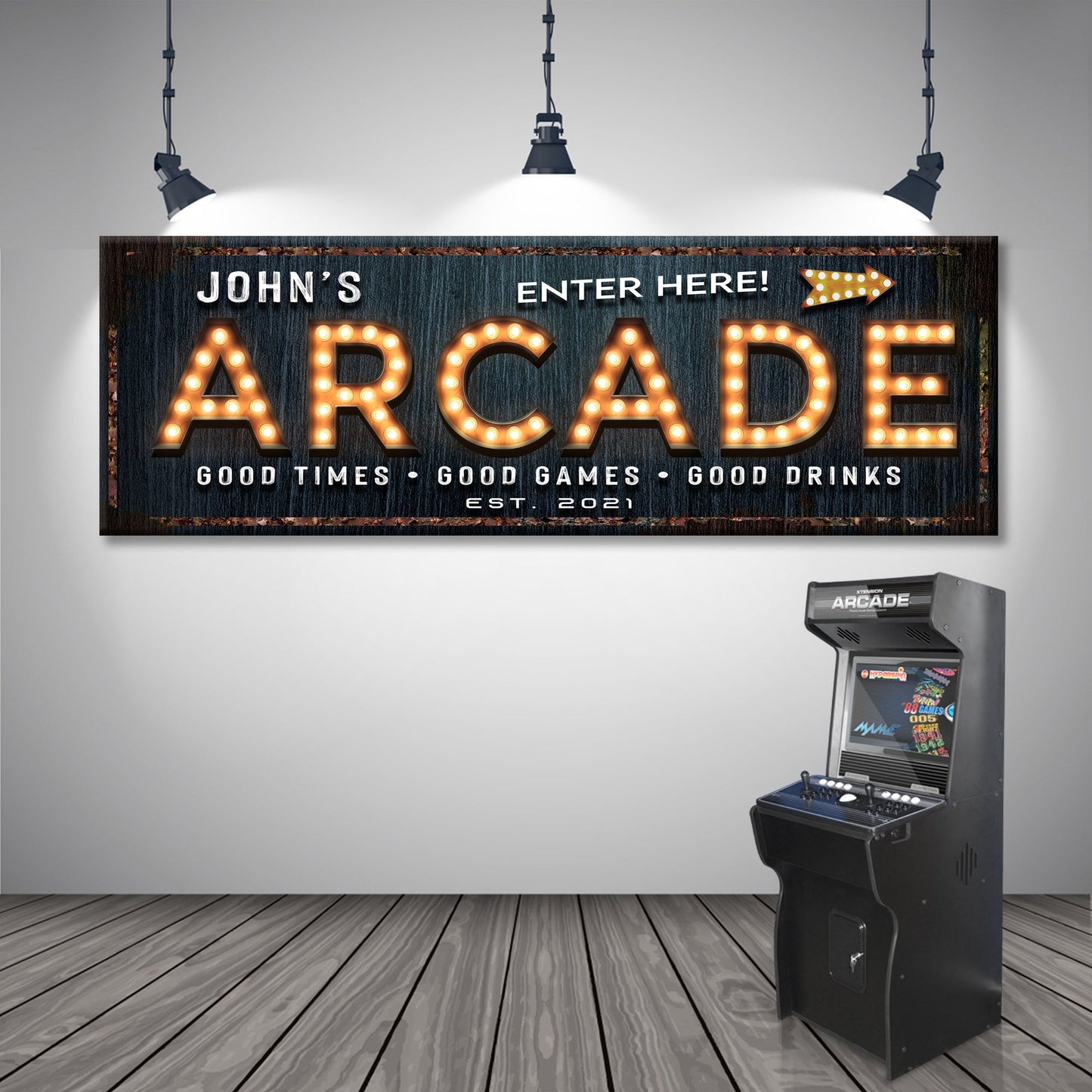 Arcade Enter Here Sign