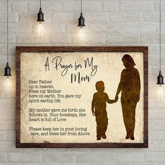 A Prayer For My Mom Mother's Day Gift Sign