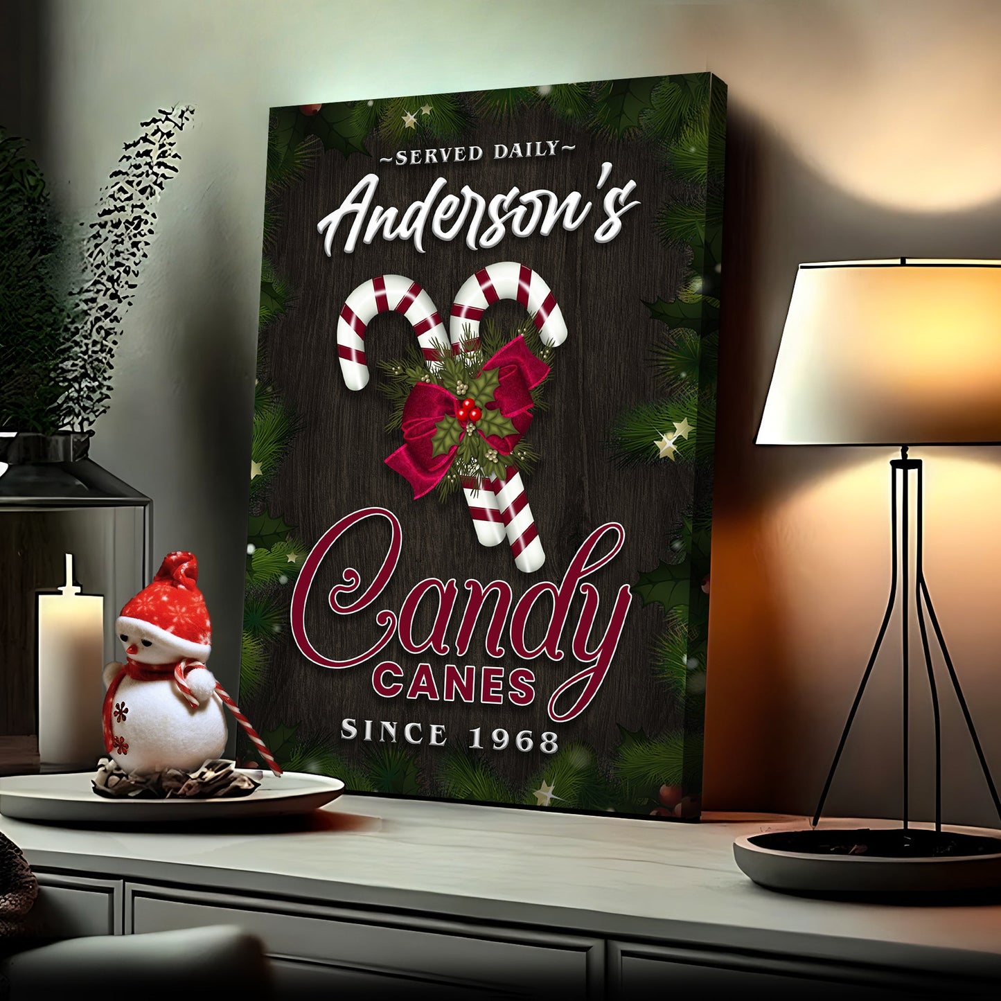 Served Daily Candy Canes Sign