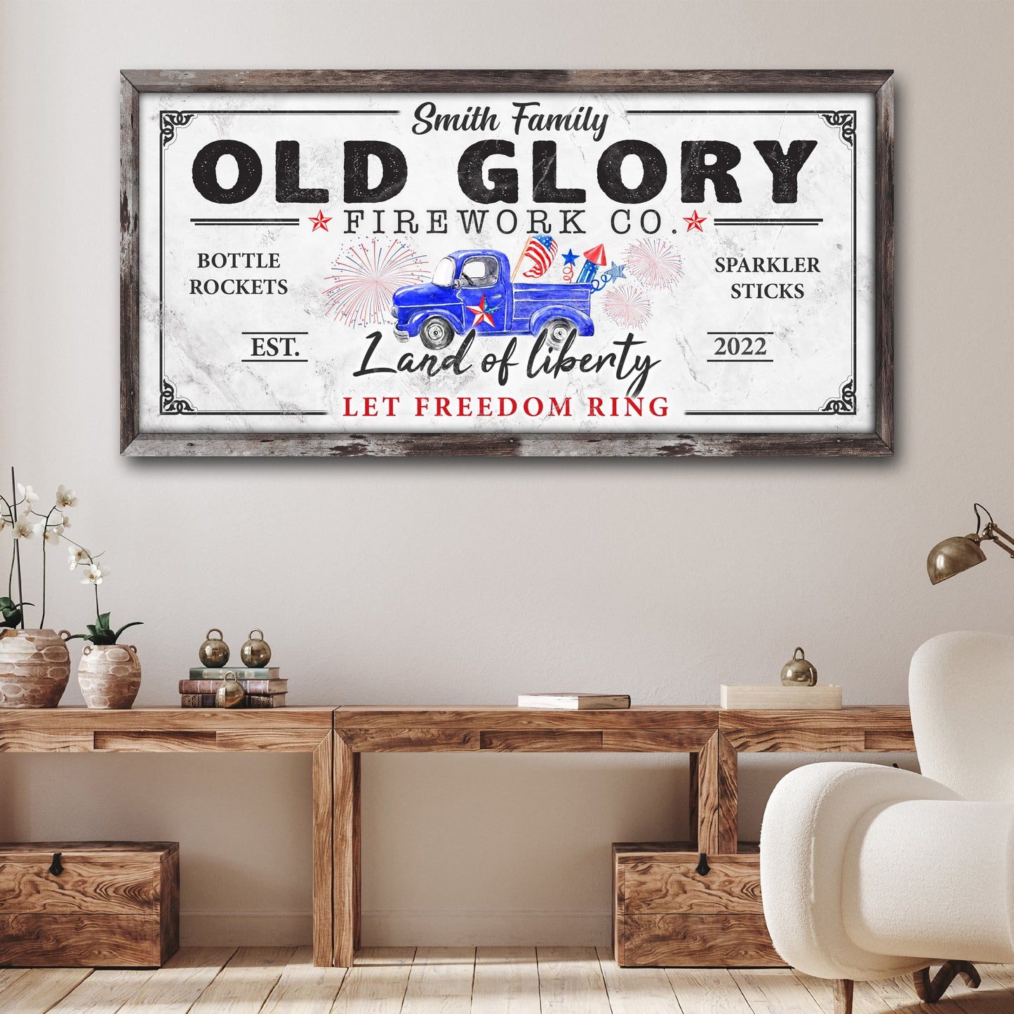 Old Glory Firework Co Let Freedom Ring Sign