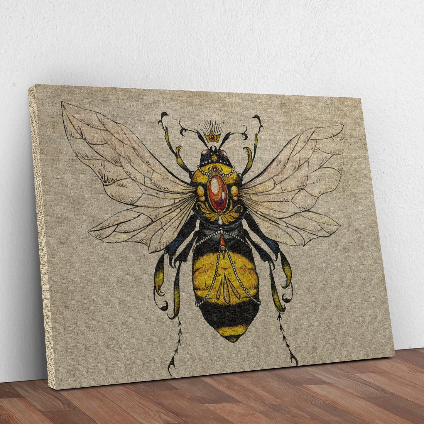 Vintage Queen Bee Canvas Wall Art