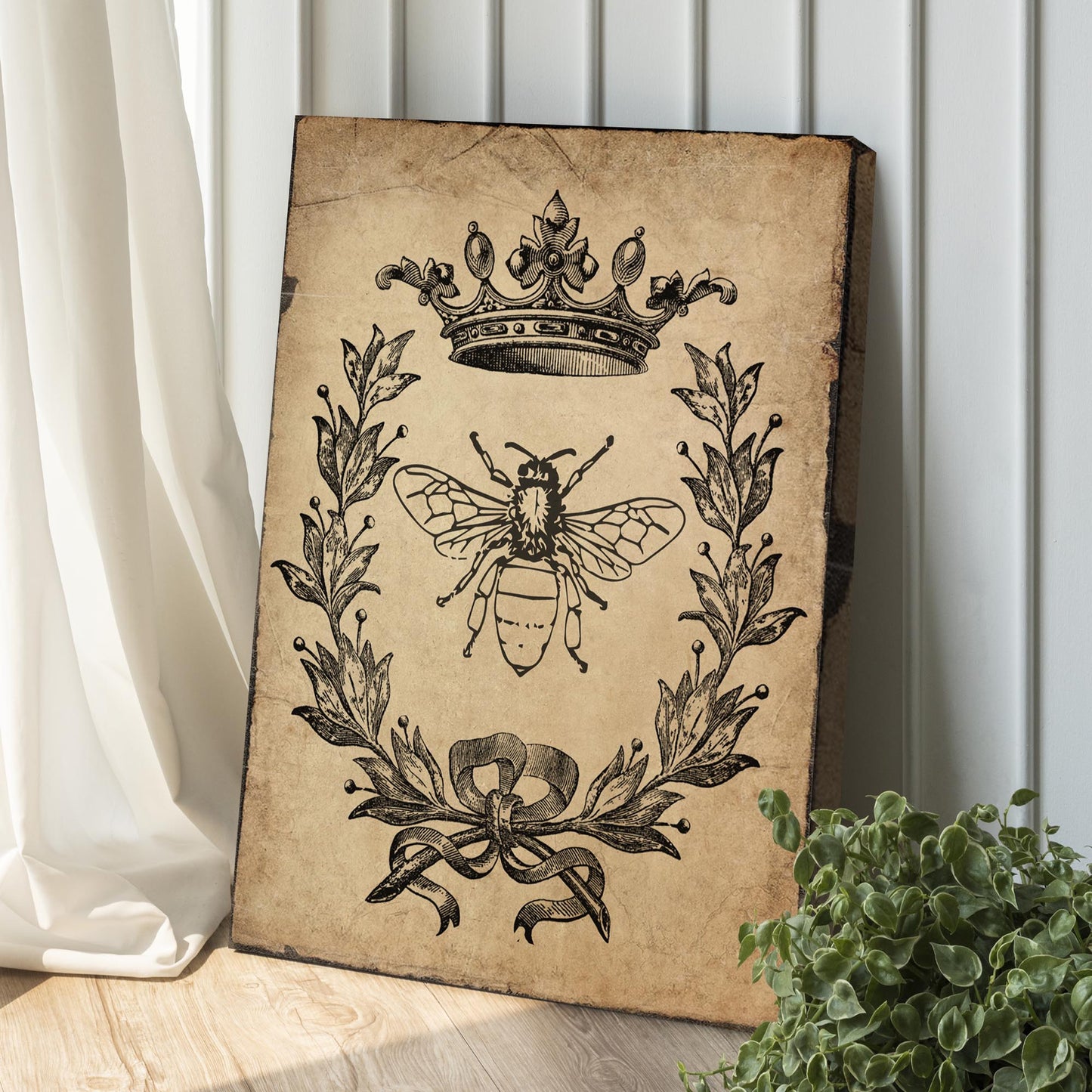 Queen Bee Vintage Painting Canvas Wall Art