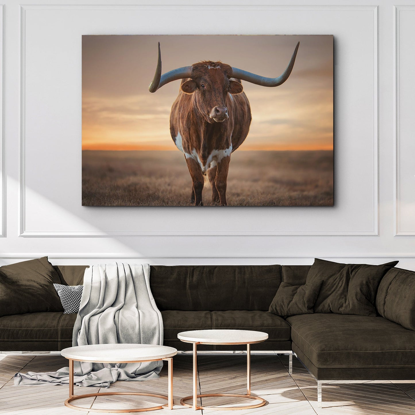 Mighty Longhorn Cattle Canvas Wall Art
