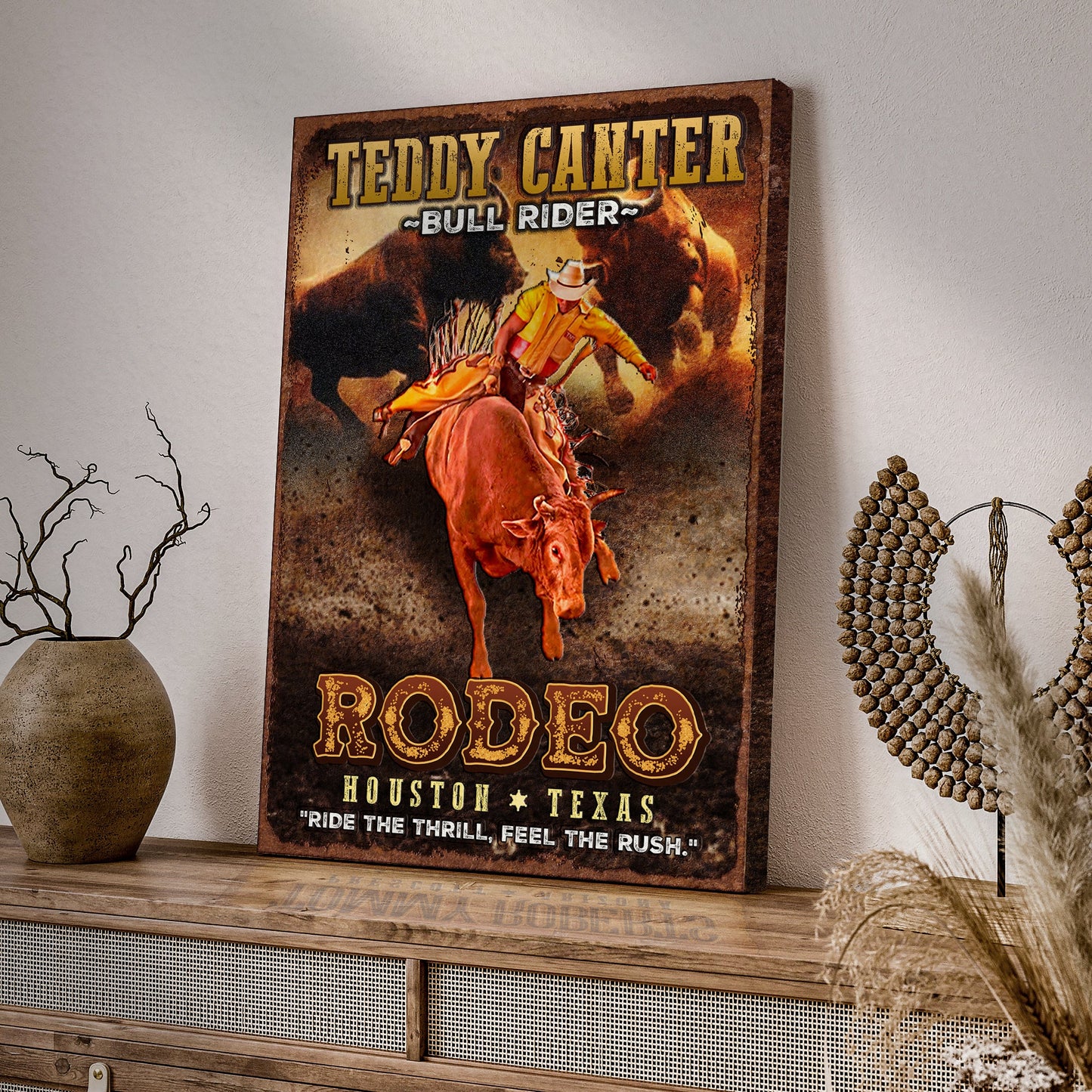 Cowboy Rodeo Bull Rider Sign