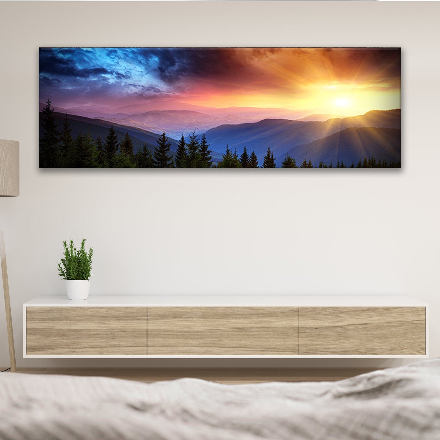 Purple And Sunrise Canvas Wall Art