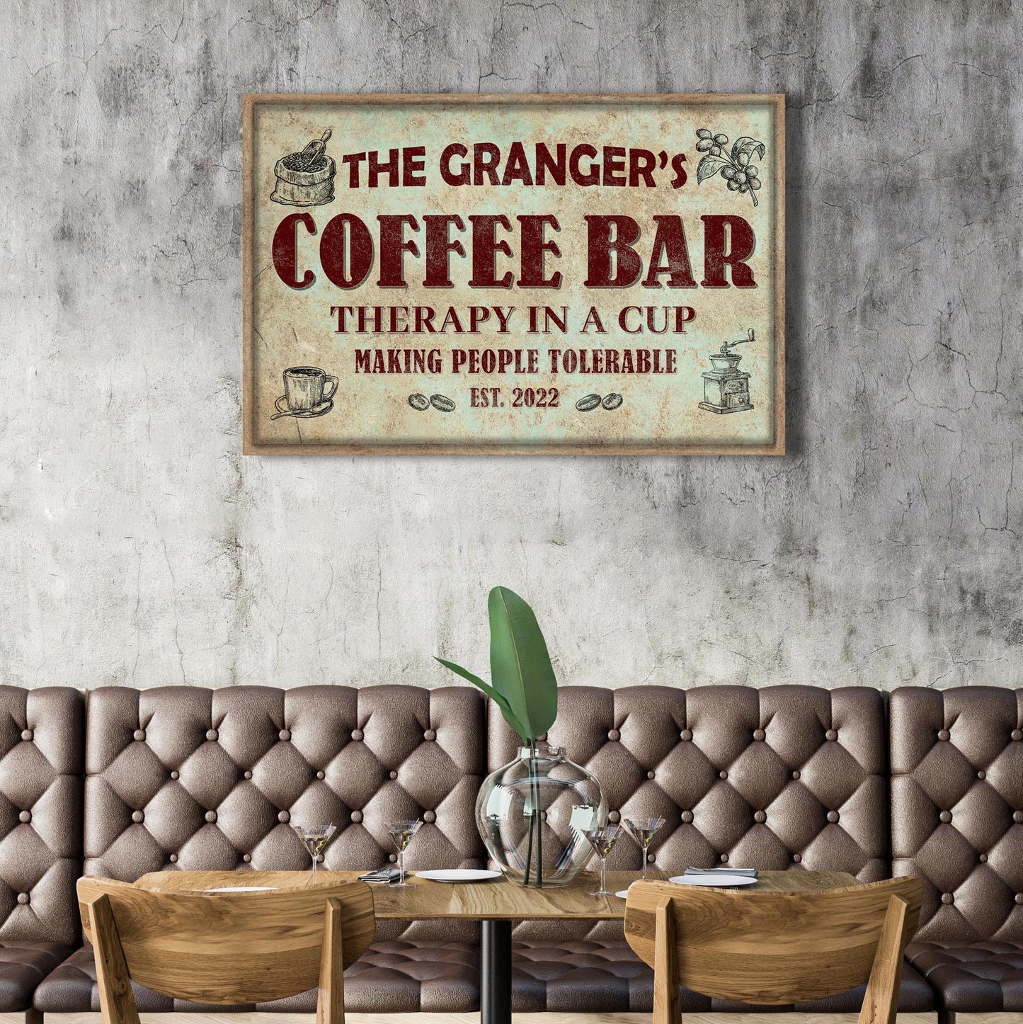 Coffee Bar Therapy In A Cup Sign