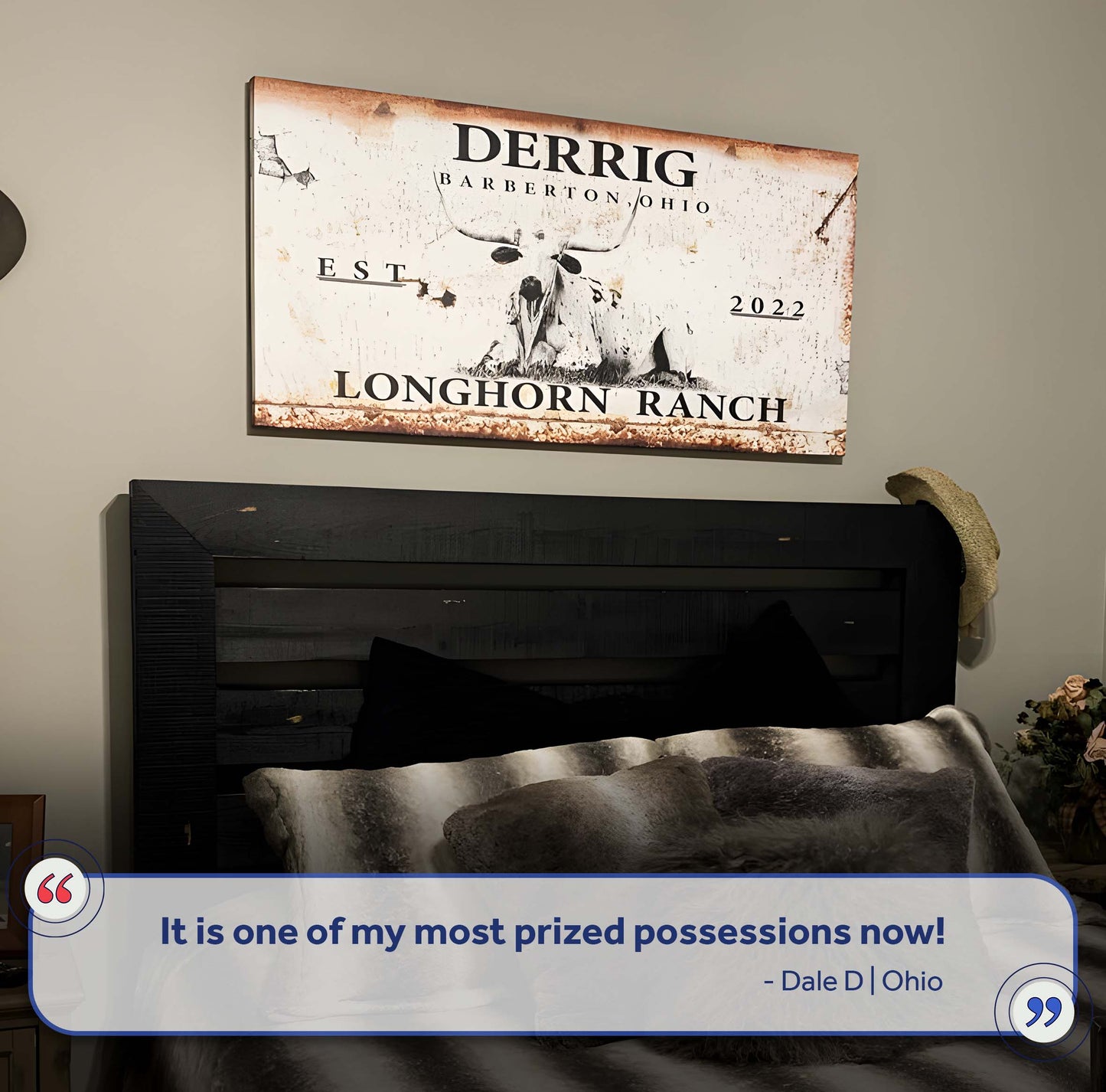 Longhorn Rustic Cattle Sign