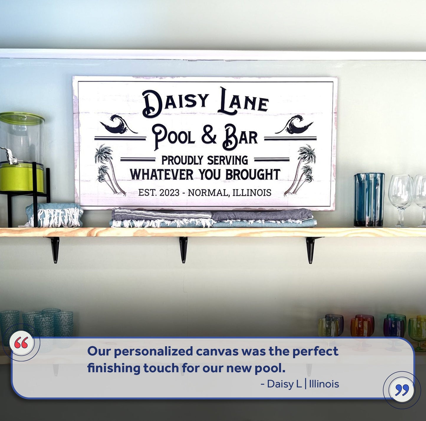 Personalized Rustic Pool And Bar Sign III