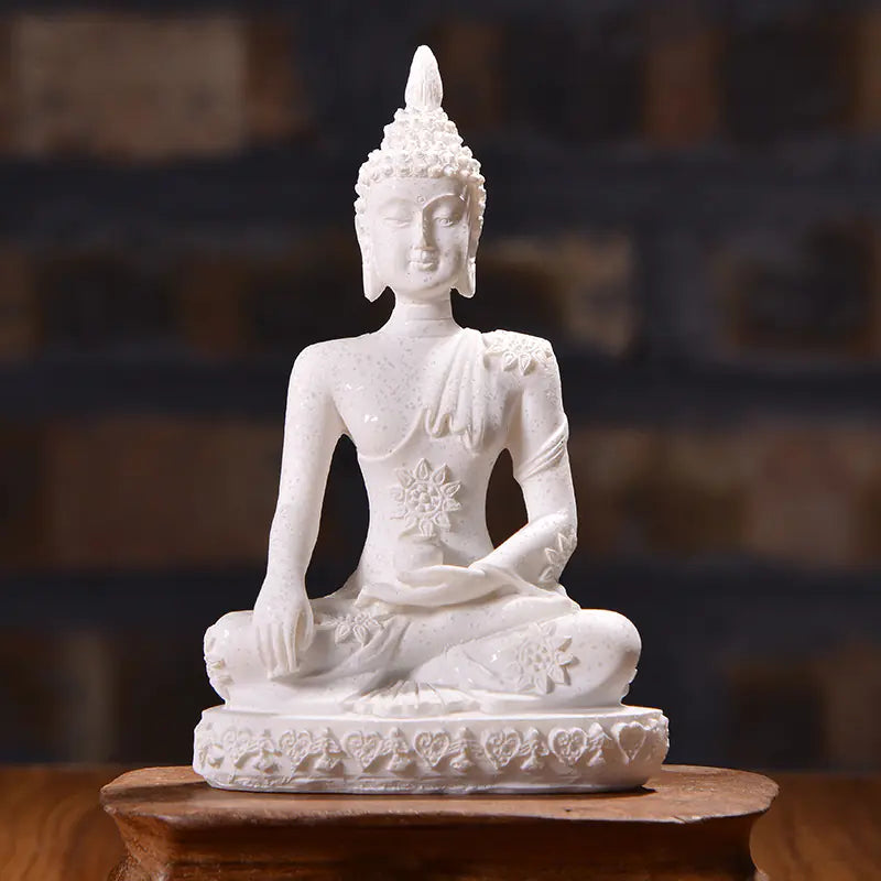 Resin Small Sitting Buddha Sculpture for Home Decor