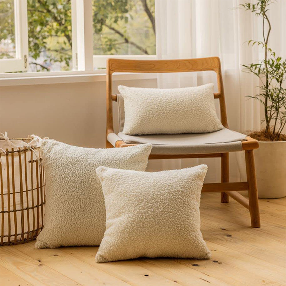 18"x18" Teddy Faux Fluffy Solid Color FULL set of Throw Pillow (With  Insert)