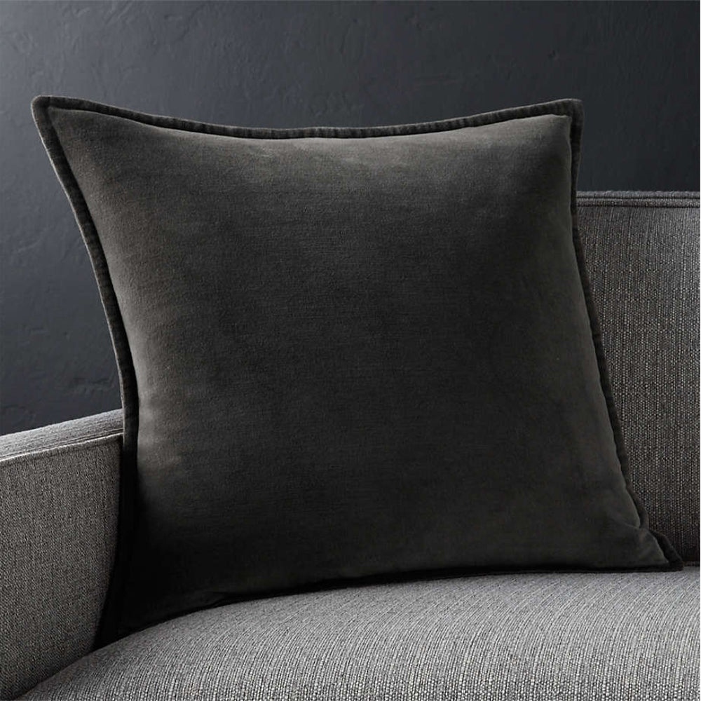Square Cotton Velvet Pillow (With/Without Inserts) 20x20 inches, pack of 2 throw pillows