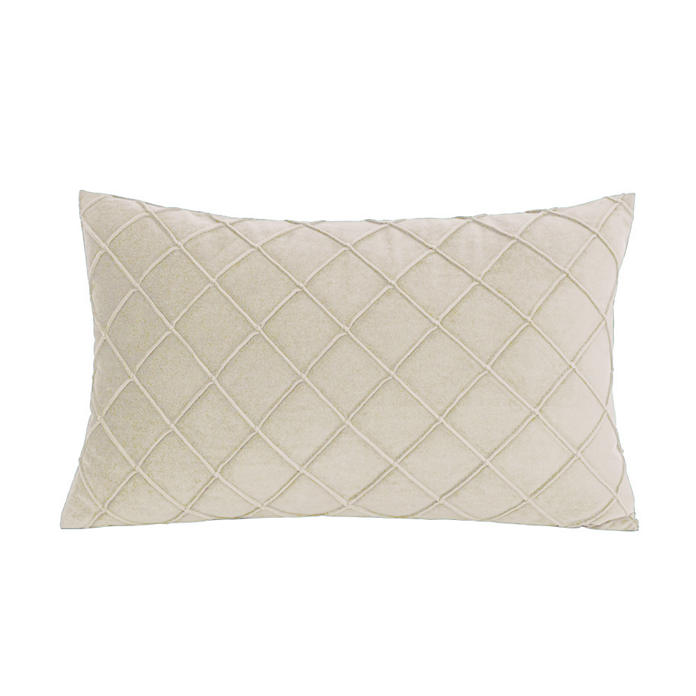 12''x20'' rectangular quilted velvet lumbar support throw pillow | 6 colors soft & stylish diamond stitch design | modern couch, bed & lumbar accent | insert included