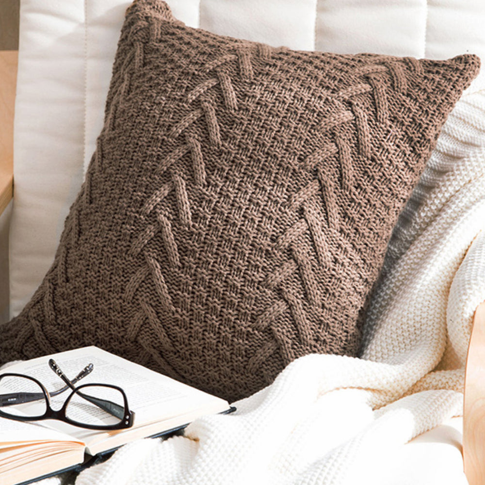 Knitted Cozy Home Decoration Throw Pillow (With or Without Insert) 18"x18"