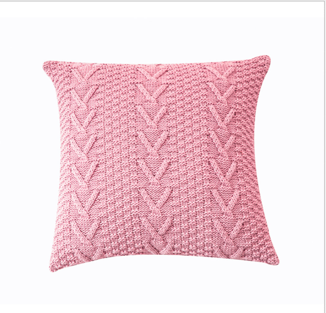Knitted Cozy Home Decoration Throw Pillow (With or Without Insert) 18"x18"