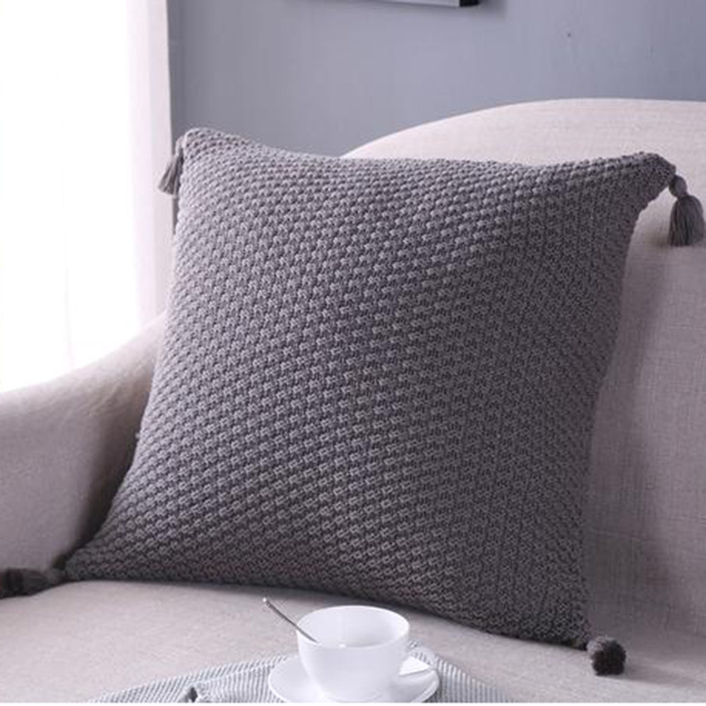 Knitted Cozy Home Decoration Throw Pillow (With or Without Insert) 18"x18"