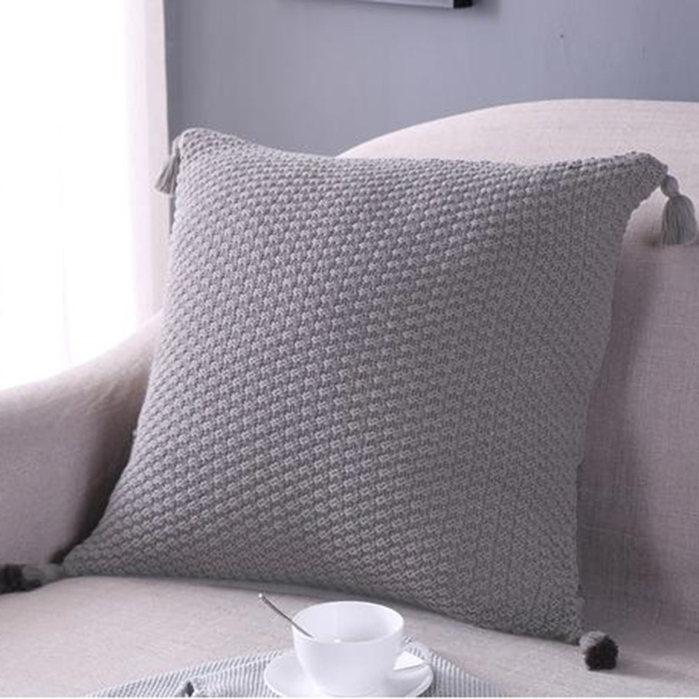 Knitted Cozy Home Decoration Throw Pillow (With or Without Insert) 18"x18"