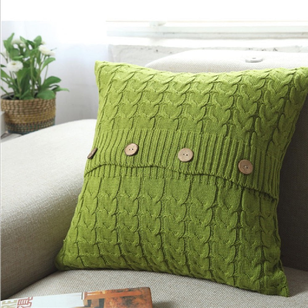 Knitted Cozy Home Decoration Throw Pillow (With or Without Insert) 18"x18"
