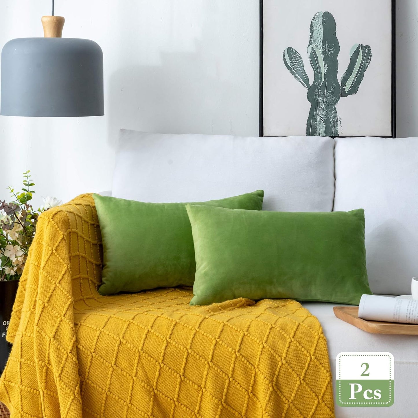 12"x20" luxury velvet lumbar support throw pillow | 7 vibrant colors |  insert included