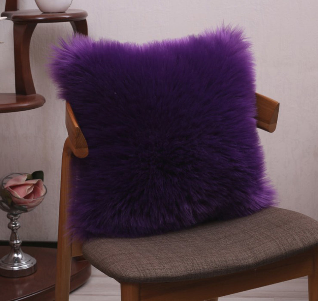 Luxury Faux Fur Throw Pillow | 6 Bold & Neutral Colors | Insert Included 3 sizes