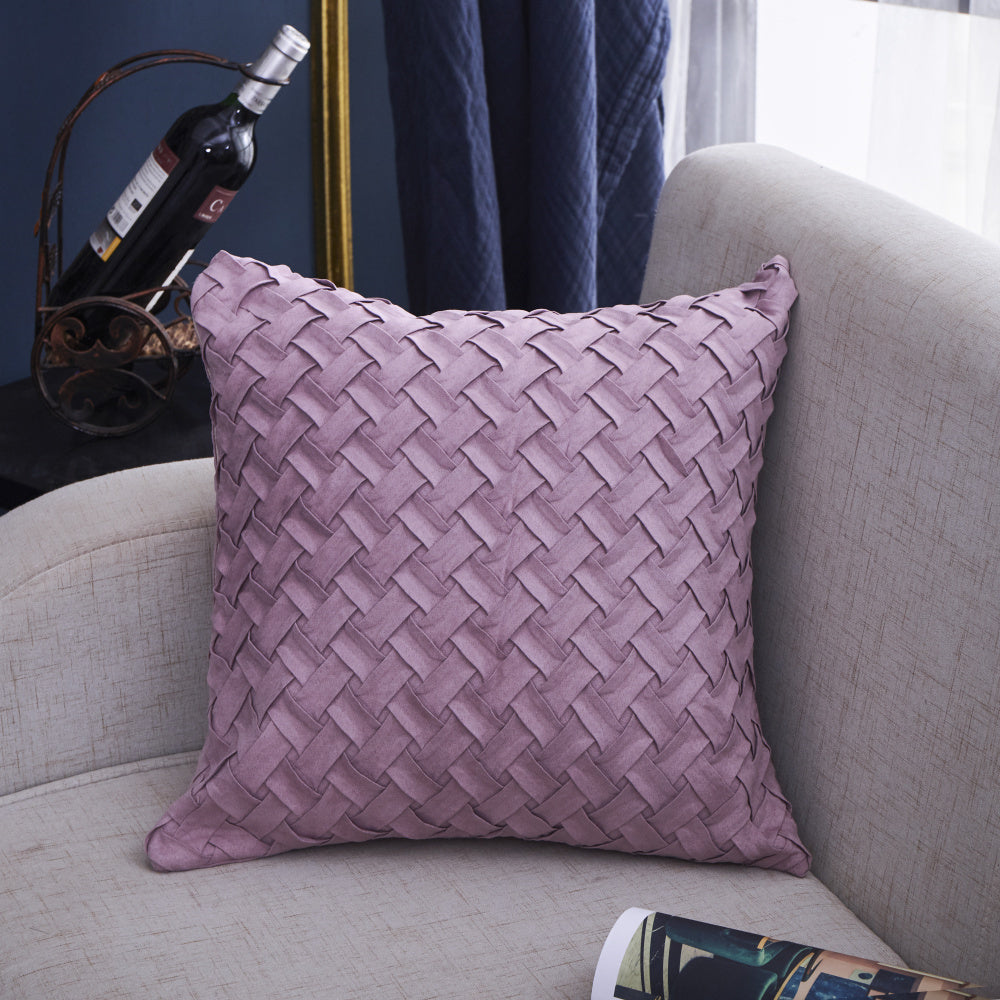 18"x18" woven velvet throw pillow | 7 elegant colors | insert included