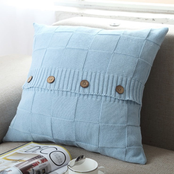 Knitted Cozy Home Decoration Throw Pillow (With or Without Insert) 18"x18"