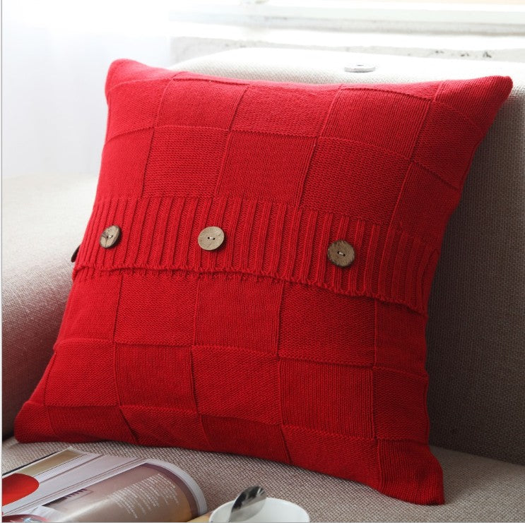 Knitted Cozy Home Decoration Throw Pillow (With or Without Insert) 18"x18"