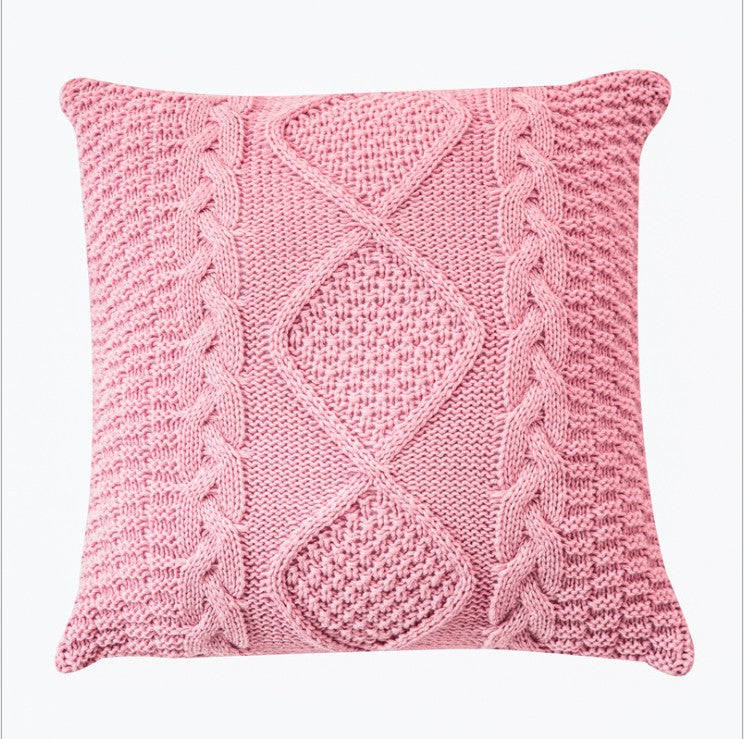 Knitted Cozy Home Decoration Throw Pillow (With or Without Insert) 18"x18"