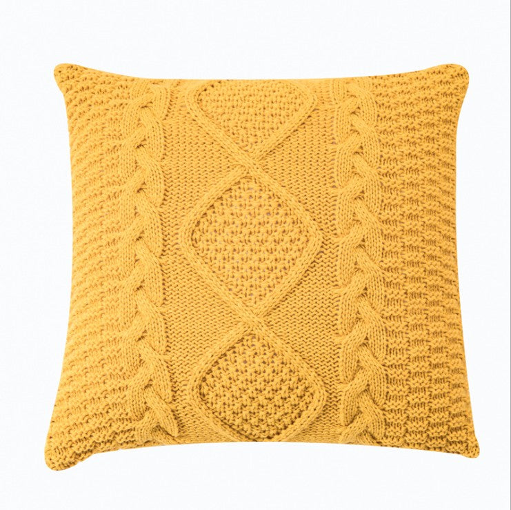Knitted Cozy Home Decoration Throw Pillow (With or Without Insert) 18"x18"