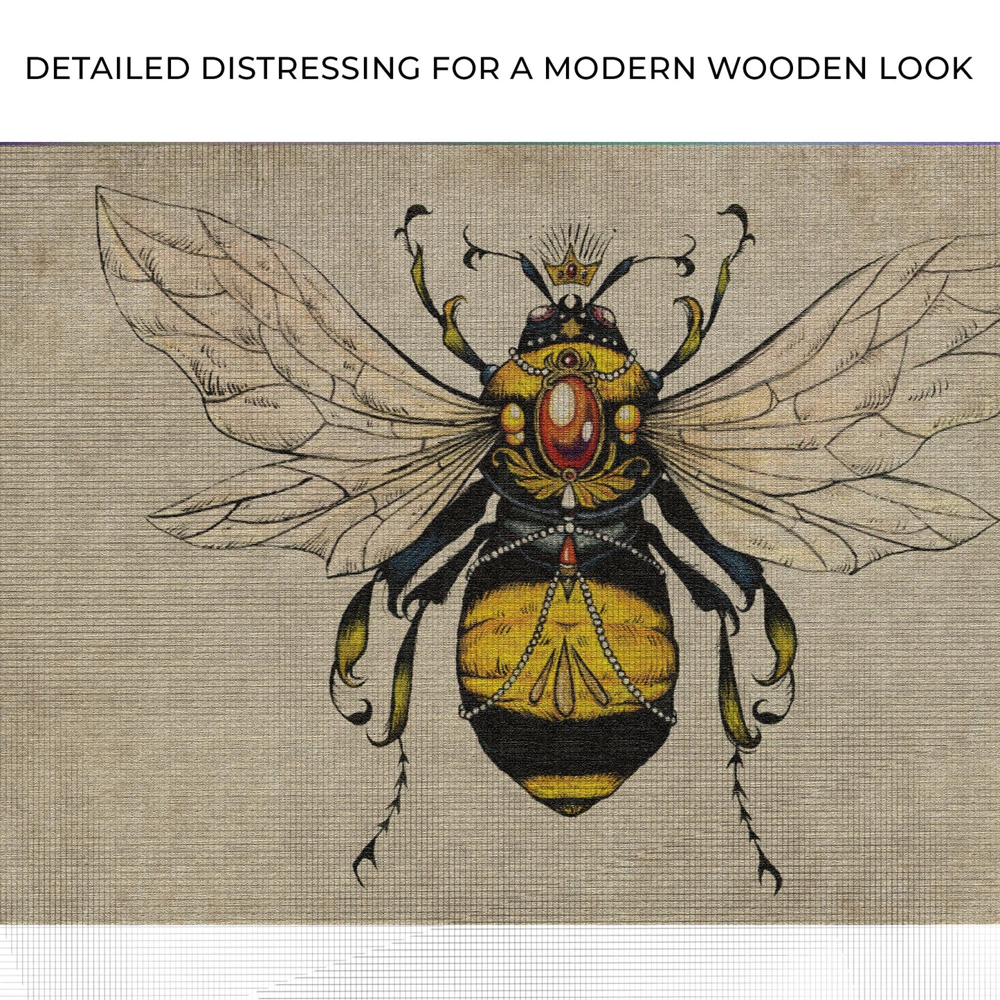 Vintage Queen Bee Canvas Wall Art