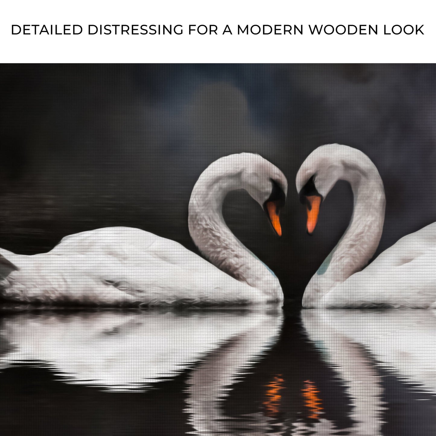 Moonlit Romantic Swan Canvas Wall Art