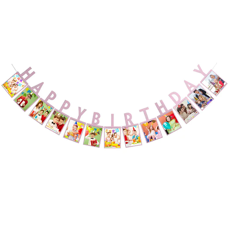 Baby's First Year Photo Wall Decor with Banners and Clips