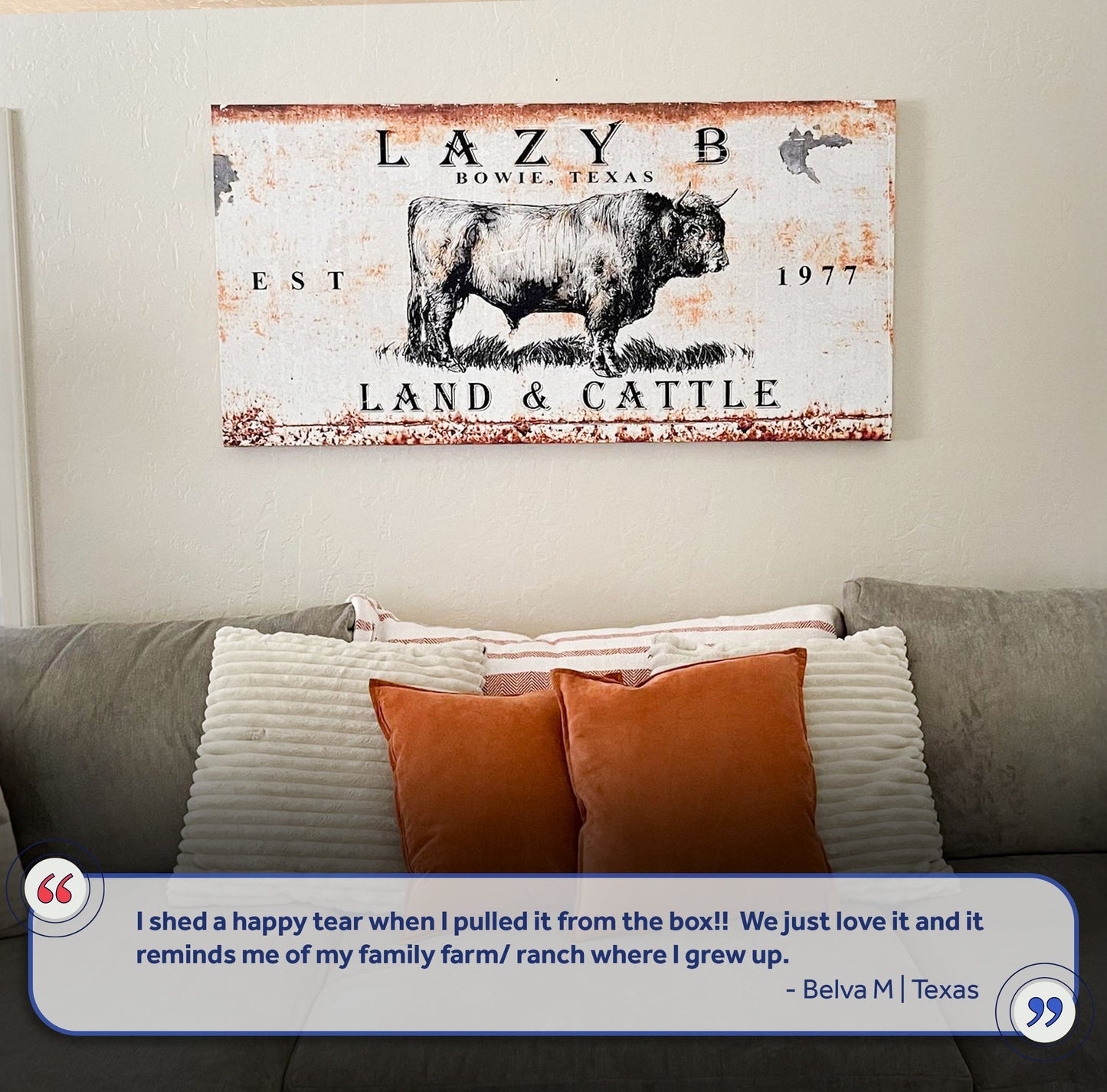 Land And Cattle Rustic Sign