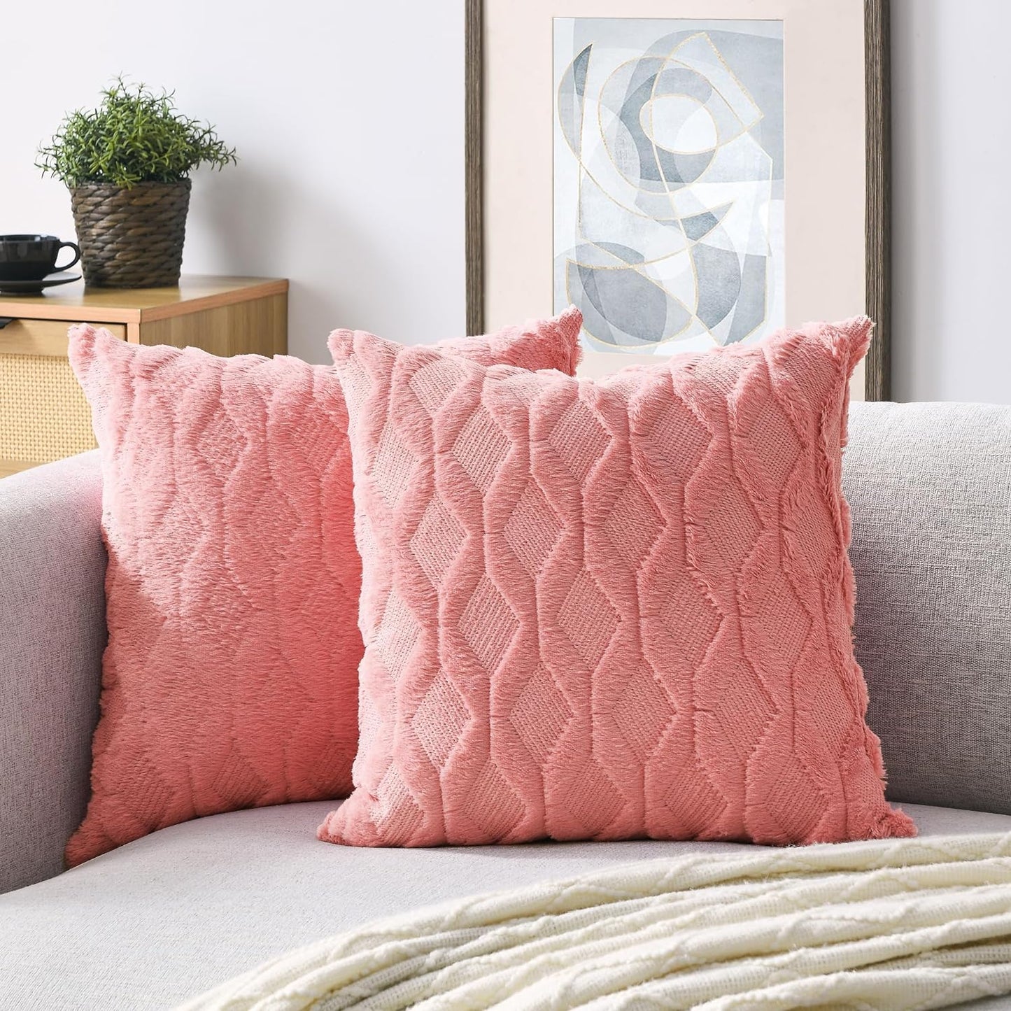 Reversible Throw Pillow Covers Wide Variety of Colors(With/Without Insert) size 18"x18