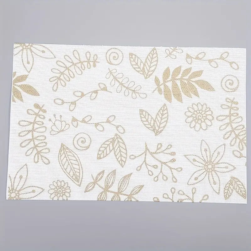 Single Rectangular PVC Table Mat with Leaf Print