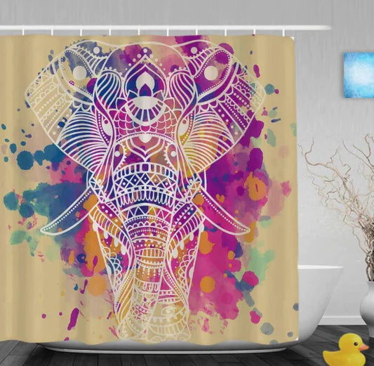 Elephant Shower Curtain for Bathroom Decor