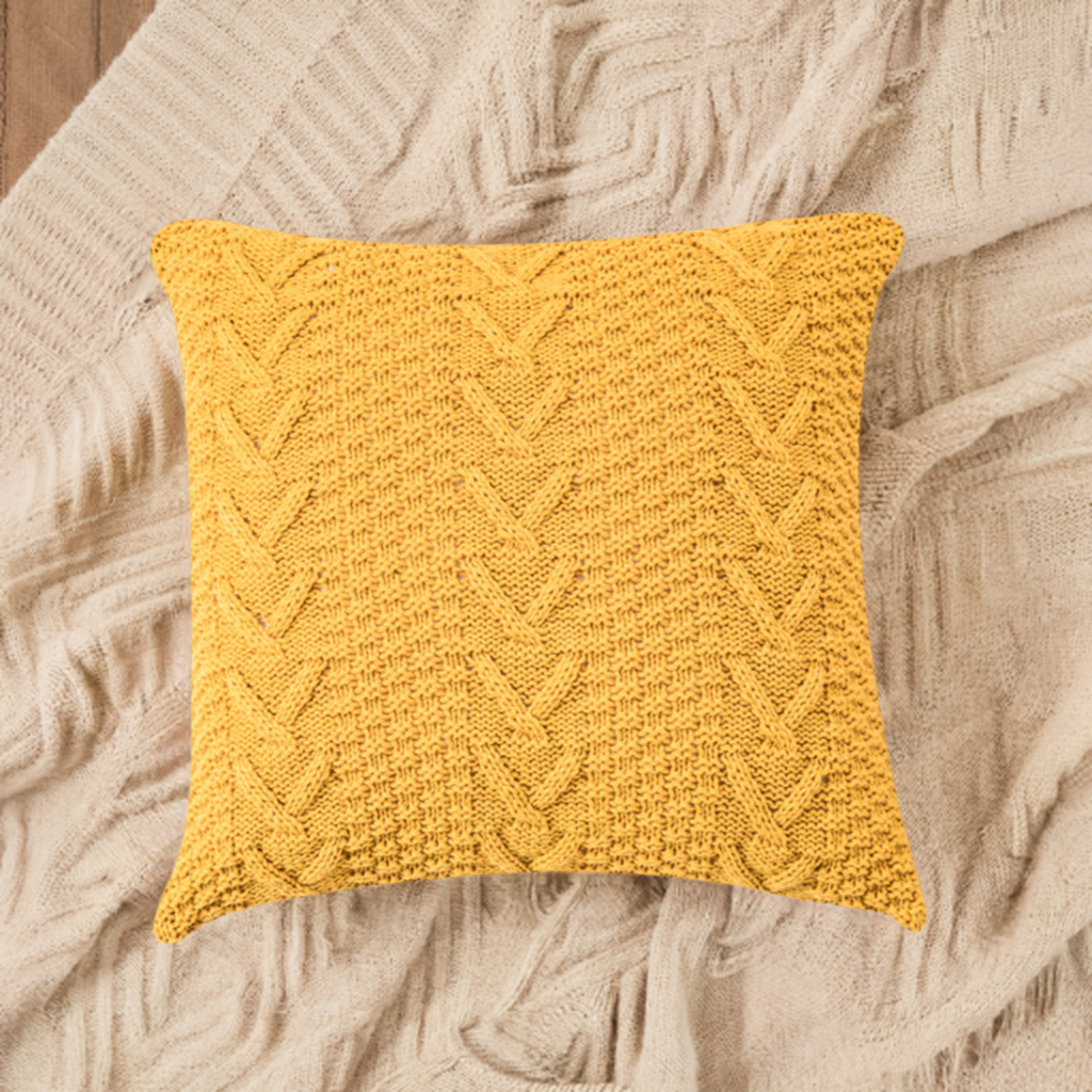 Knitted Cozy Home Decoration Throw Pillow (With or Without Insert) 18"x18"