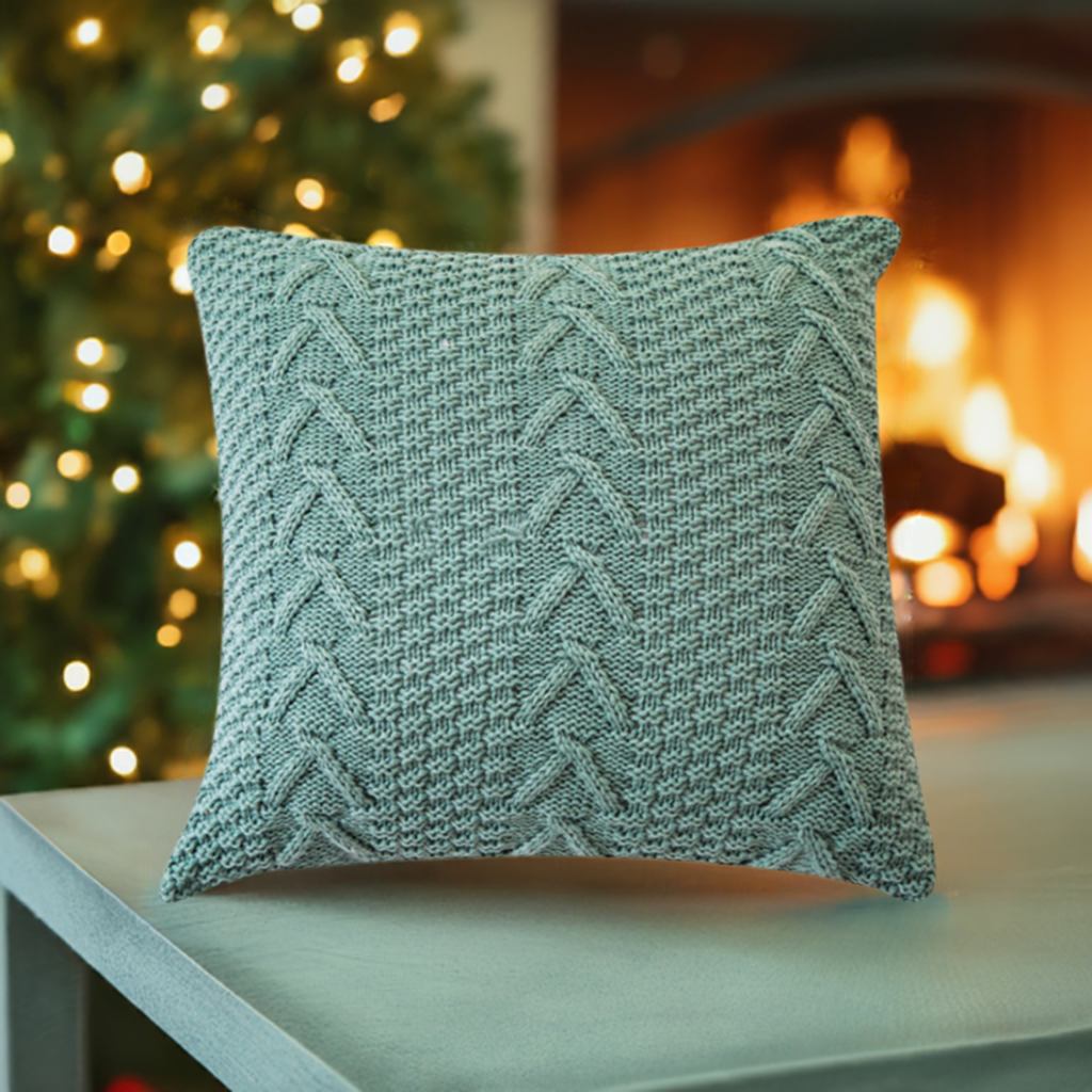 Knitted Cozy Home Decoration Throw Pillow (With or Without Insert) 18"x18"