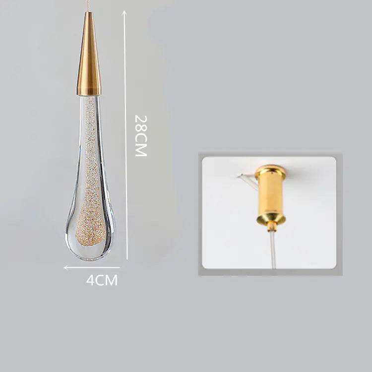 Modern LED Crystal Raindrop Staircase Chandelier