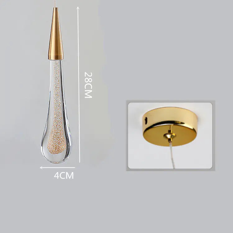 Modern LED Crystal Raindrop Staircase Chandelier