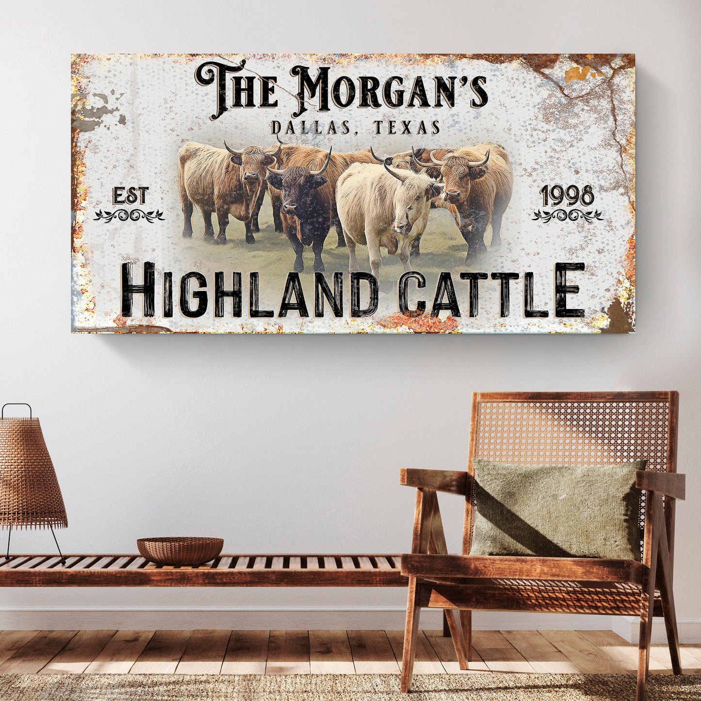Personalized Highland Cattle Sign III