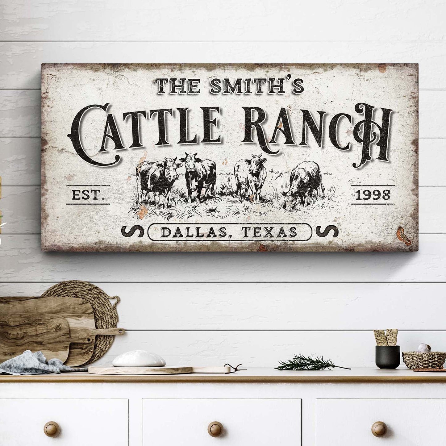Branded Cattle Ranch Sign