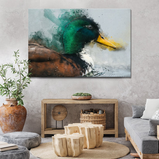 Duck Watercolor Canvas Wall Art