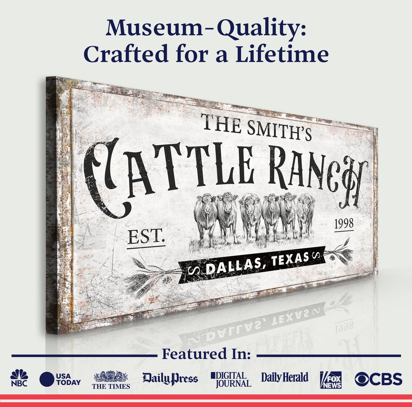 Branded Cattle Ranch Sign VI