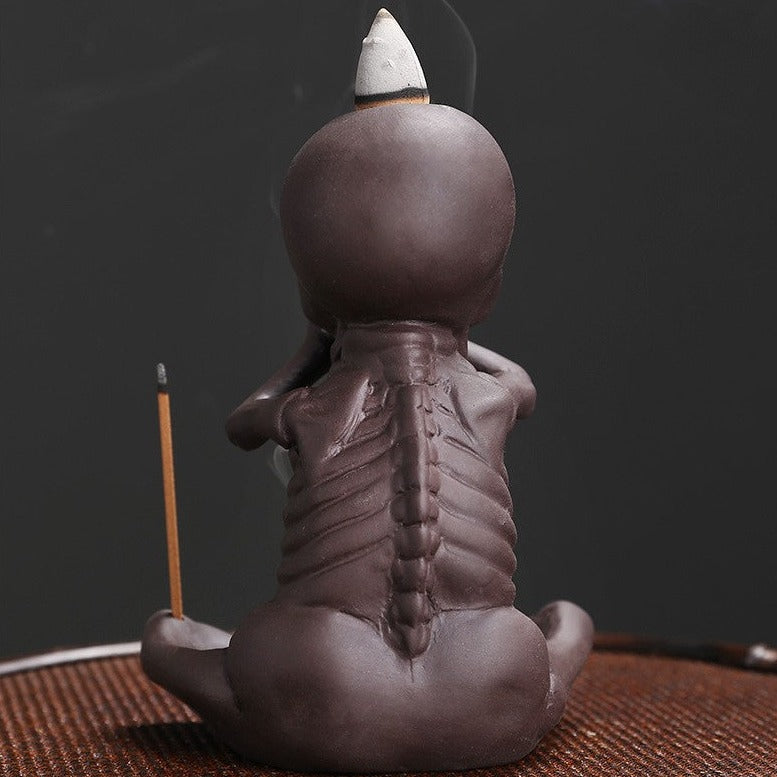 Halloween Skeleton Ceramic Backflow Incense Burner Holder