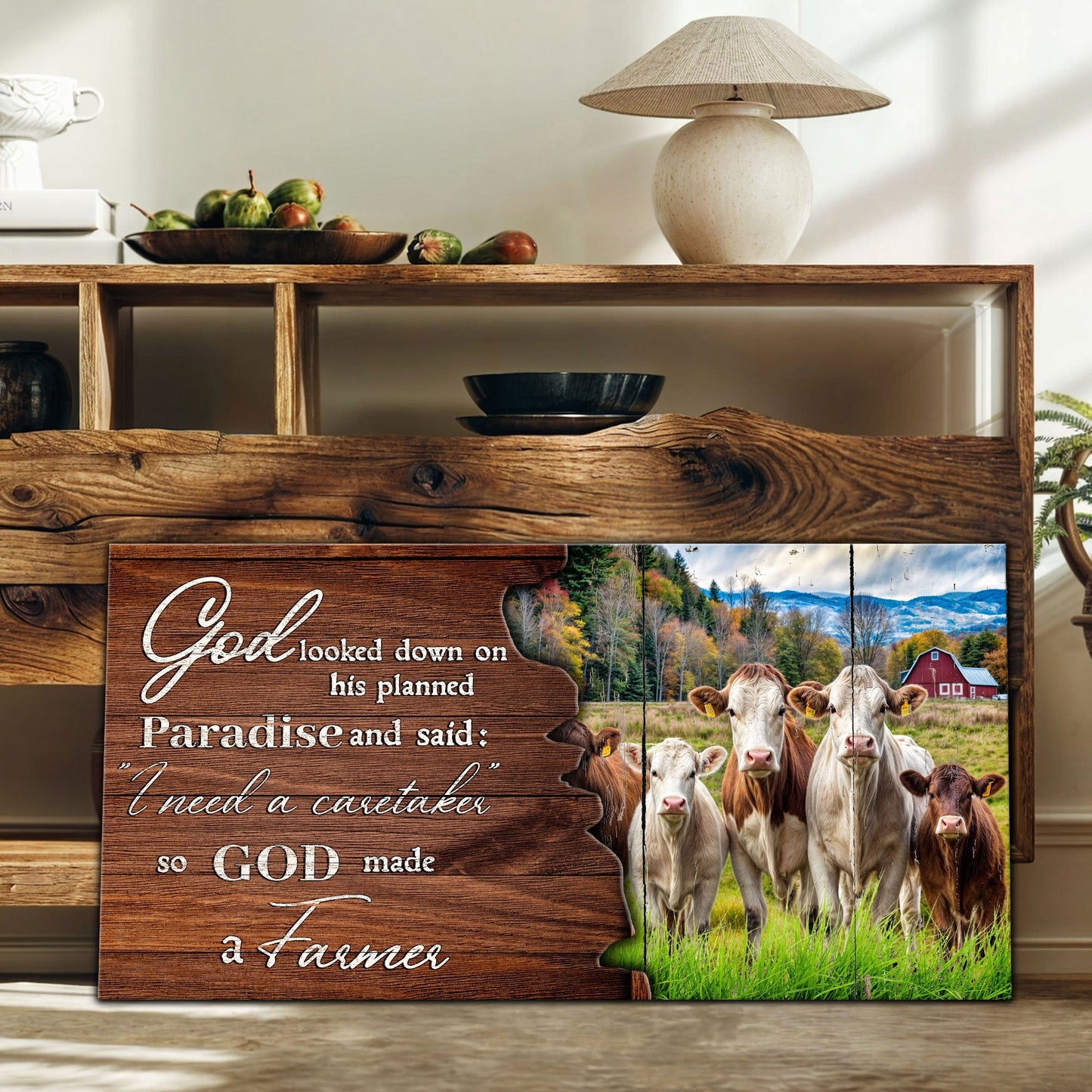 God Made A Farmer Faith Sign
