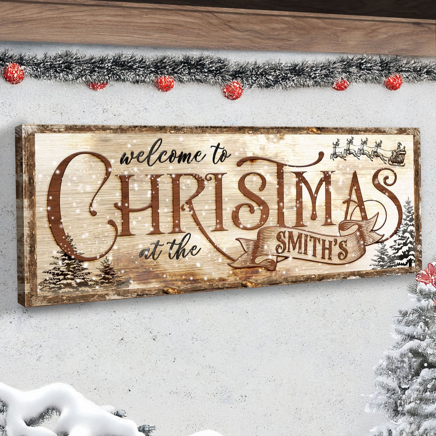 Family Welcome To Christmas Sign