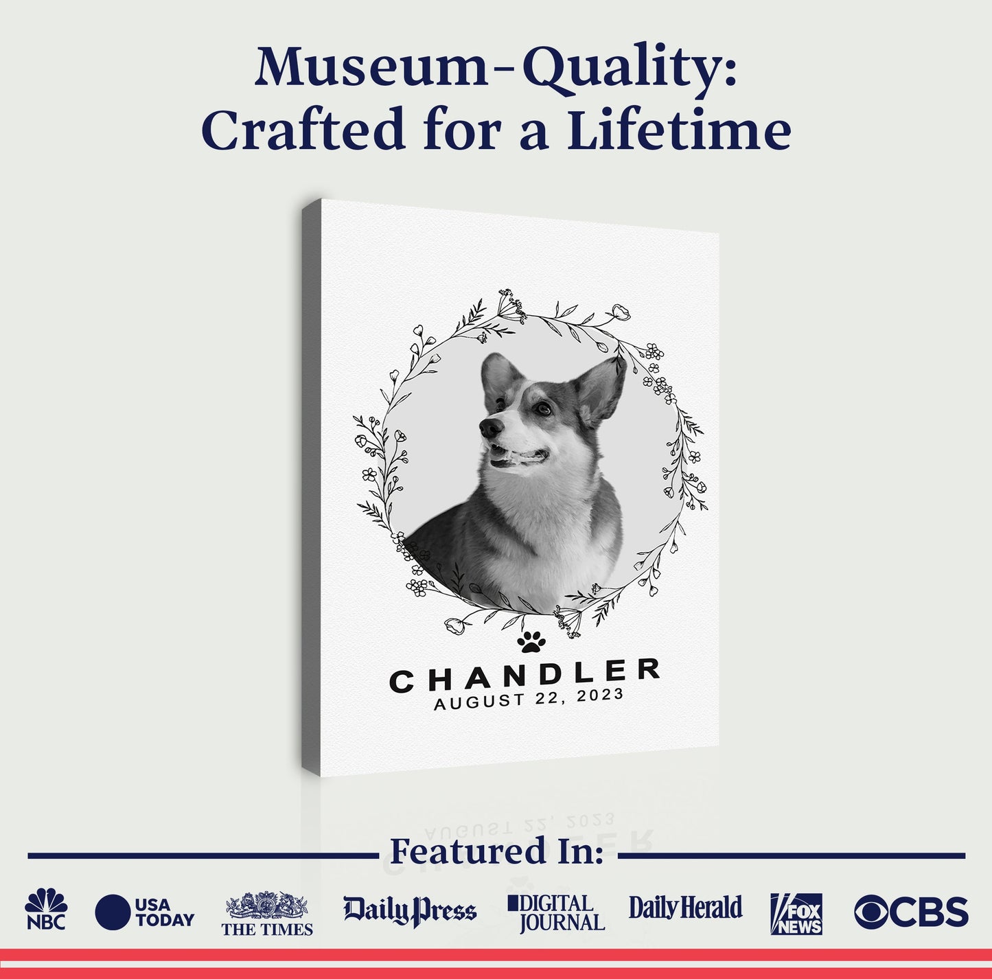 Pet Memorial Portrait Monochrome Sign