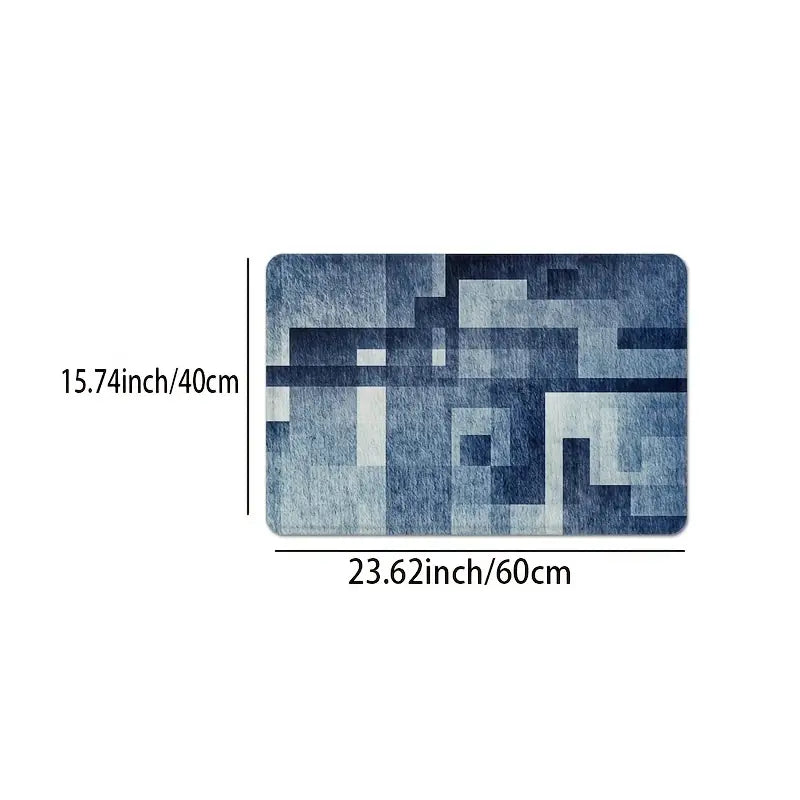 Blue Striped Area Rug for Bedroom