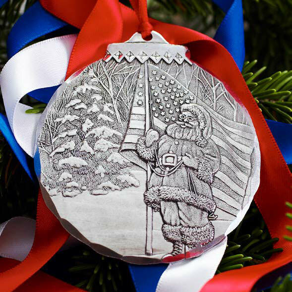 Patriotic Santa Ornament